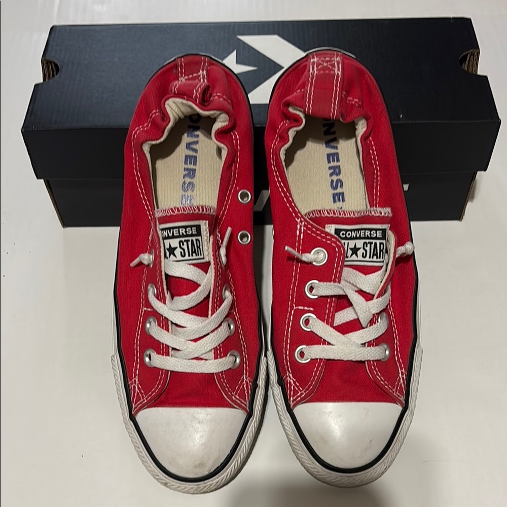 Converse Red Canvas Low-Tops